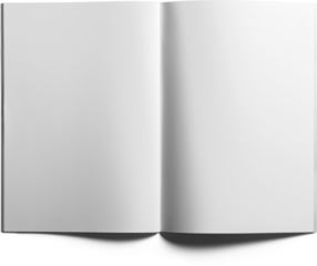 A blank open book, symbolizing potential and creativity, inviting ideas and thoughts to be written.