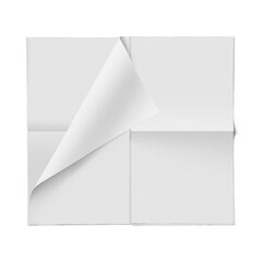 A blank sheet of paper with one corner slightly folded. Ideal for notes or creative projects.