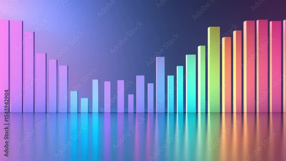 Poster Vibrant Soundwave: A colorful soundwave visualized in a studio setting, showcasing a spectrum of tones. Reflective surface and dynamic color gradient.