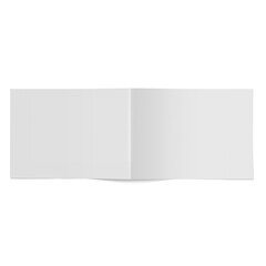 A blank, open booklet or brochure displaying a clean, white interior, ready for content or design.