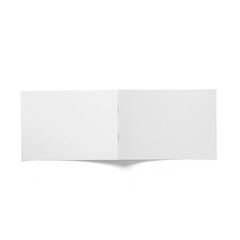 A blank open booklet or notebook, ready for notes or drawings.