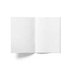 A blank open notebook, inviting creativity and ideas.