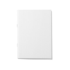 A blank white notebook, ideal for writing or sketching ideas.