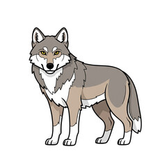 Majestic Gray Wolf Illustration High-Definition Wildlife Art