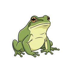 Vibrant Green Frog Illustration High-Definition Amphibian Artwork