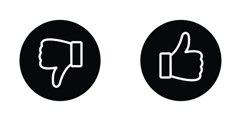 Dislike and like circle icon