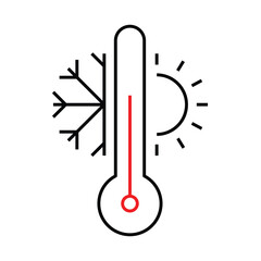 Weather thermometer cold and hot icon
