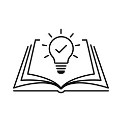 Open book with lamp icon