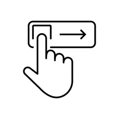 Sliding with finger icon. Slide to Unlock. Digital Unlock or Slider.