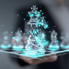 Digital chess piece, futuristic