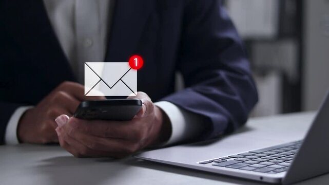 email with notification alert, Direct selling project in customer list business for email and email marketing concept.