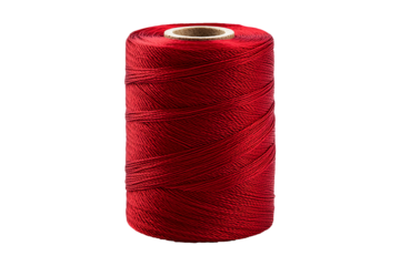 Spool of red thread isolated on transparent background.