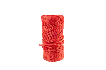 red thread yarn roll isolated on white or transparent png