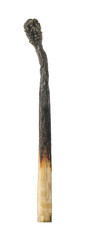 One burnt match isolated on white. Tool for starting fire