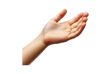 Grabbing grasping catching and taking gesture isolated on transparent background.