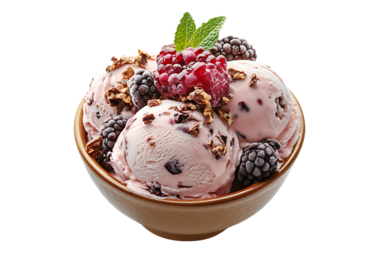 gourmet ice-cream dessert isolated on transparent background.