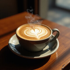 Perfect Cup of Cappuccino with Beautiful Latte Art