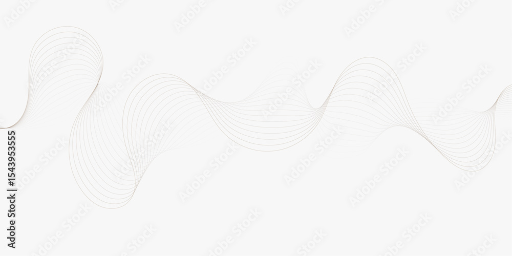 Aufkleber delicate wave pattern of fine lines gracefully flows across a bright white background creating a soft effect lines creating a wave like design.