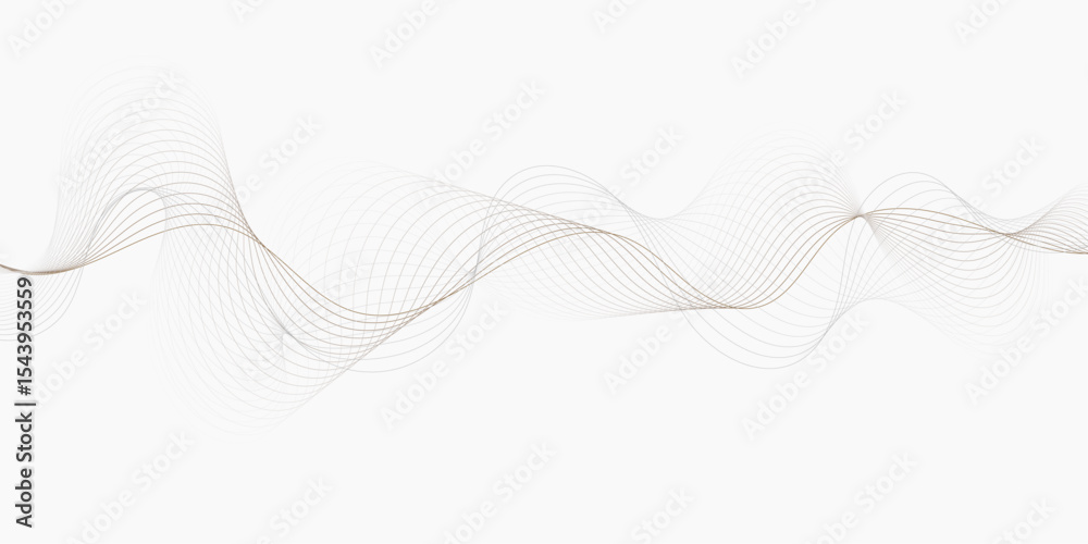 Aufkleber delicate wave pattern of fine lines gracefully flows across a bright white background creating a soft effect lines creating a wave like design.