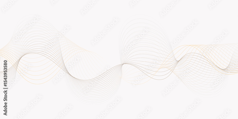 Aufkleber delicate wave pattern of fine lines gracefully flows across a bright white background creating a soft effect lines creating a wave like design.