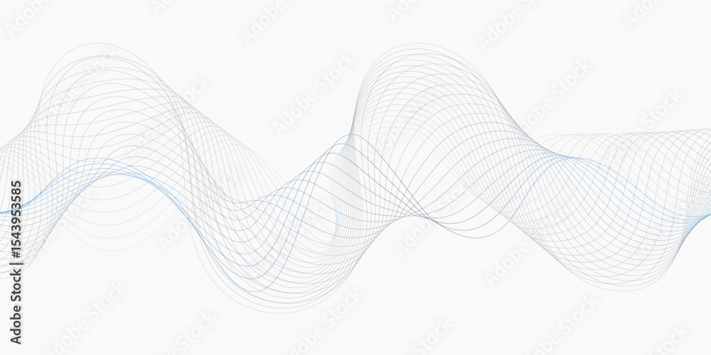 Aufkleber delicate wave pattern of fine lines gracefully flows across a bright white background creating a soft effect lines creating a wave like design.