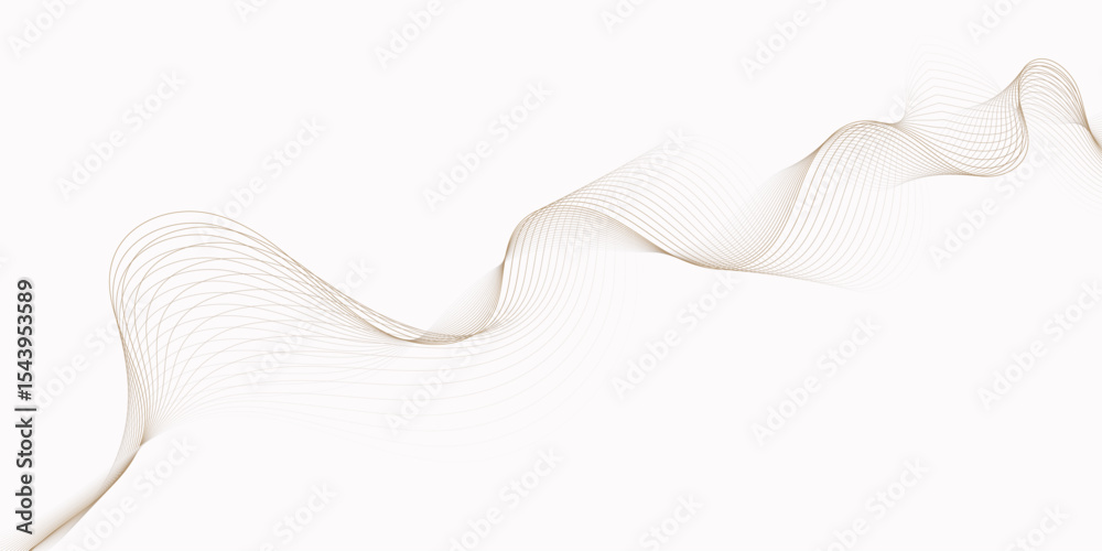 Aufkleber delicate wave pattern of fine lines gracefully flows across a bright white background creating a soft effect lines creating a wave like design.