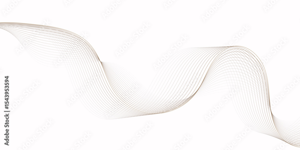 Aufkleber delicate wave pattern of fine lines gracefully flows across a bright white background creating a soft effect lines creating a wave like design.