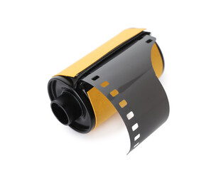 Roll of photographic film isolated on white