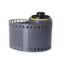 Roll of photographic film isolated on white
