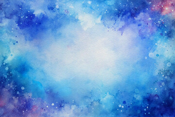 Abstract watercolor background featuring a vibrant combination of blues and violets with artistic touches and a subtle gradient, creating a dynamic and ethereal texture perfect for creative projects a
