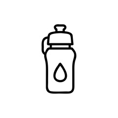 Black Outline Water Bottle Icon Eco Friendly Hydration Drinkware Reusable Container Sport Fitness Gym
