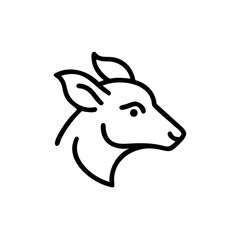 Black Line Art Deer Head Profile Eco Friendly Wildlife Nature Conservation Symbol