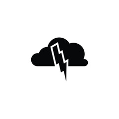 Storm Cloud with Lightning Bolt Weather Icon &ndash; Graphic Design Element