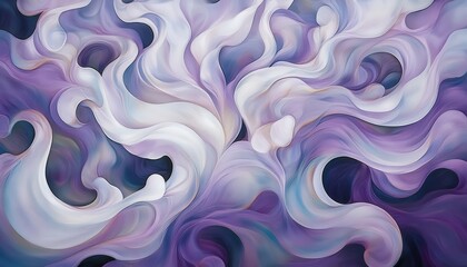 Obraz premium ethereal violet smoke swirl with pastel gradient flow on dark background ideal for web design, branding, packaging, or modern abstract print media