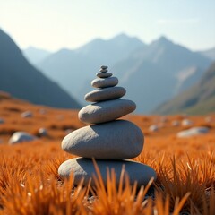 stack of stones in the field