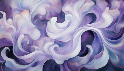 Fototapeta premium ethereal violet smoke swirl with pastel gradient flow on dark background ideal for web design, branding, packaging, or modern abstract print media