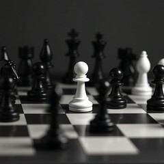 chess pieces on the board
