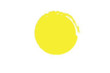 paintbrush with black ink in old style, abstract circle with brush stroke