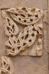 Medina Azahara, Cordoba, Andalusia, Spain. Decorative stonemasonry at the archaeological site of...