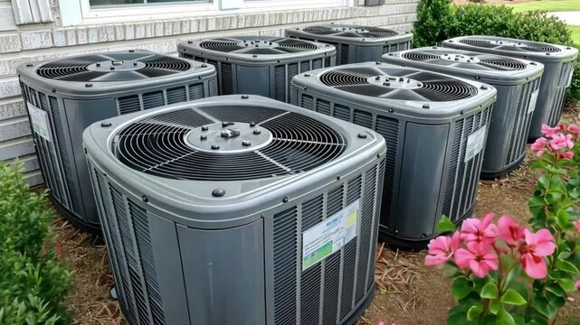 Multiple Air Conditioning Units Outside a House