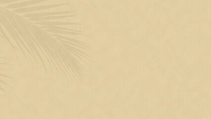 Beige Background with Palm Leaf Shadow Overlay, Minimalist Design