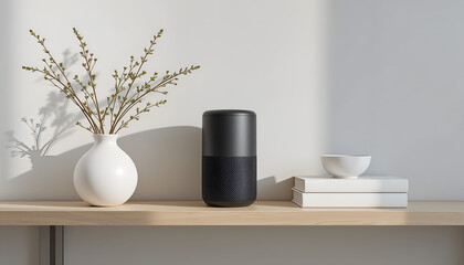 Smart Speaker for Home Office, Modern Wireless Voice Assistant Device

