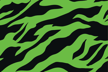 Camouflage seamless pattern. Tiger stripe camouflage pattern. Vector Illustration.Green and black tiger-stripe camouflage pattern, a seamless repeating design