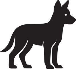 Canine silhouette for branding design, Dog vector icon black and white illustration