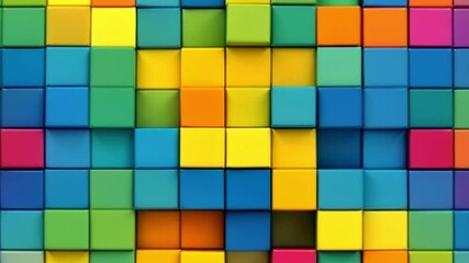 Abstract geometric mosaic pattern with colorful squares, a vibrant vector design for wallpaper and backgrounds 4k abstract slow motion video - Powered by Adobe