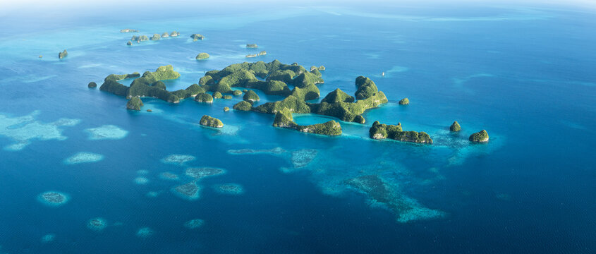 Seventy Islands aerial view, Palau, Koror, Micronesia
