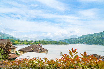 Caslano- Switzerland- 2 May 2025: View of traditional houses in the Ticino.