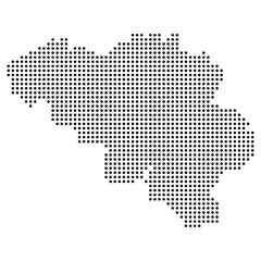 Dotted Belgium map, black dot map of Belgium vector illustration