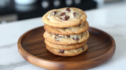 A Stack of Delicious Chocolate Chip Cookies