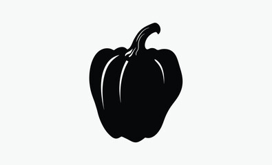 Black pumpkin silhouette, hand drawn vector, spooky fall decoration, harvest Halloween element, isolated graphic